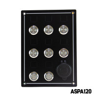 AAA - 8 Gang Switch Panel IP65 Self-Locking Push Button 12-24 V DC